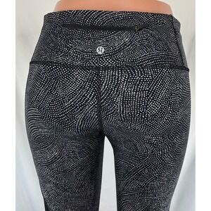 Lululemon Peloton Speed Wunder Tight leggings Free Spirit Ice Grey Black size 12
